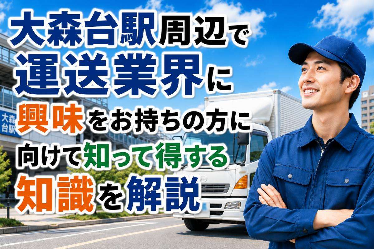 大森台駅周辺で運送業界に興味をお持ちの方に向けて知って得する知識を解説